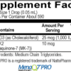 D3 + K2 Liquid Ingredient Label