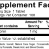Melatonin Ingredient Label